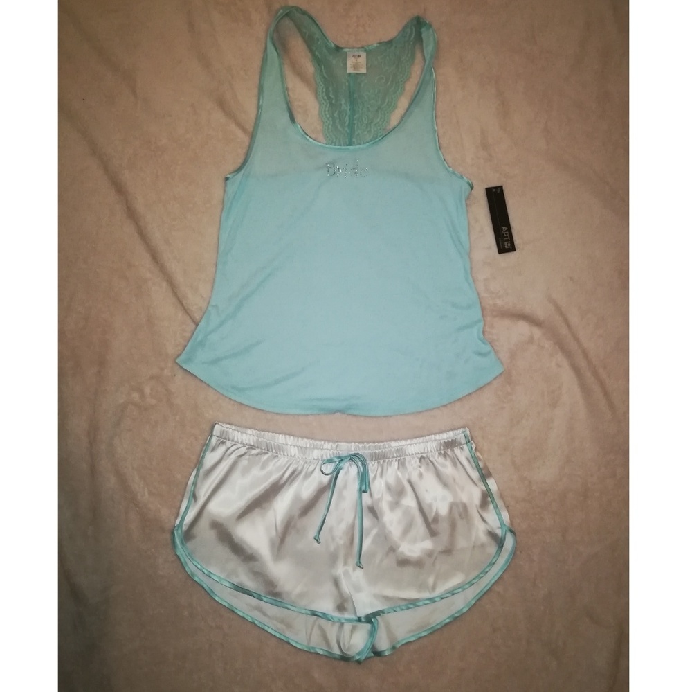 🆕▪️"BRIDE" BABY BLUE TANK AND MATCHING SHORTS
